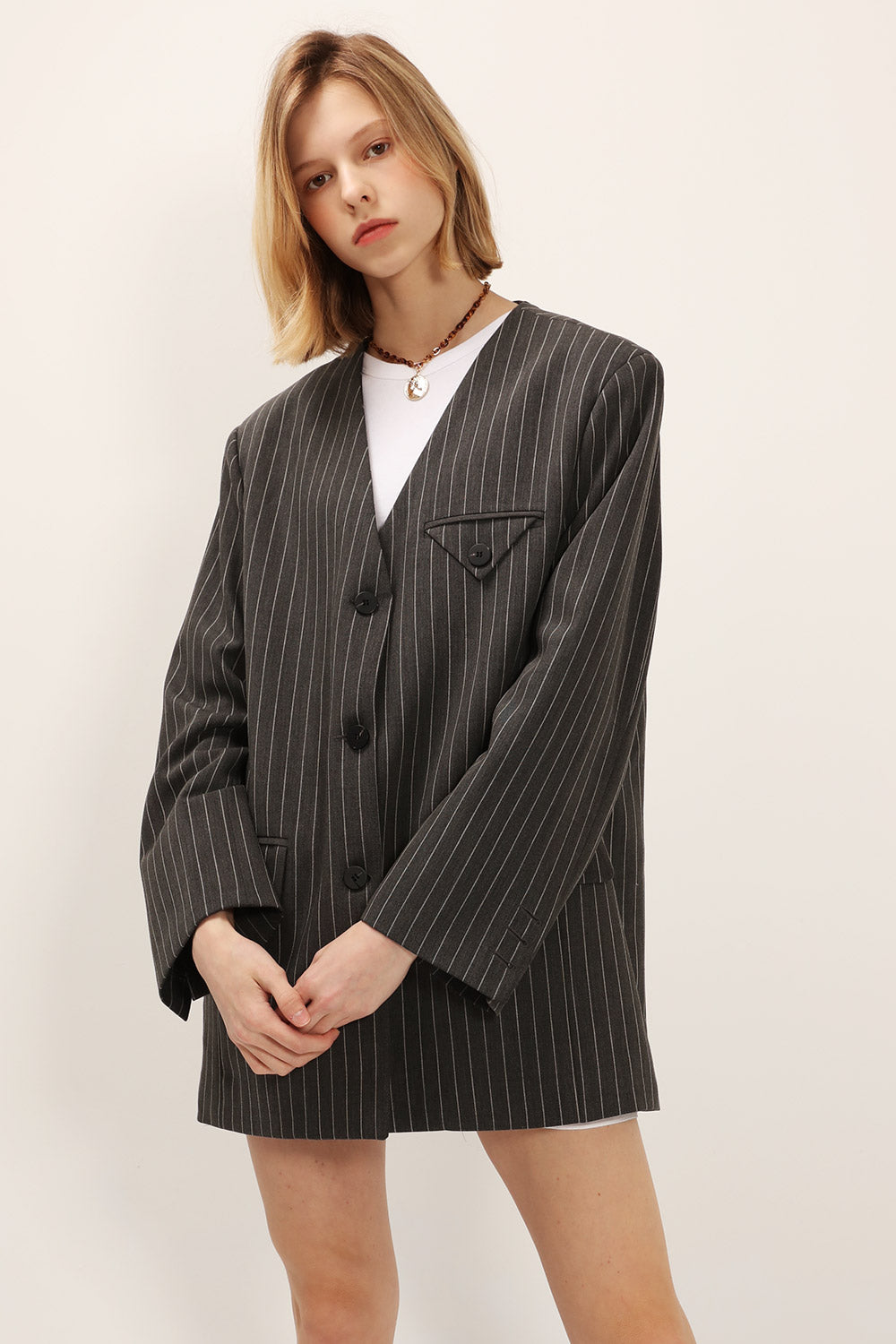 Jessica Pinstripe Jacket