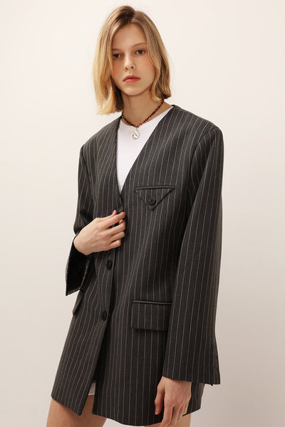 Jessica Pinstripe Jacket