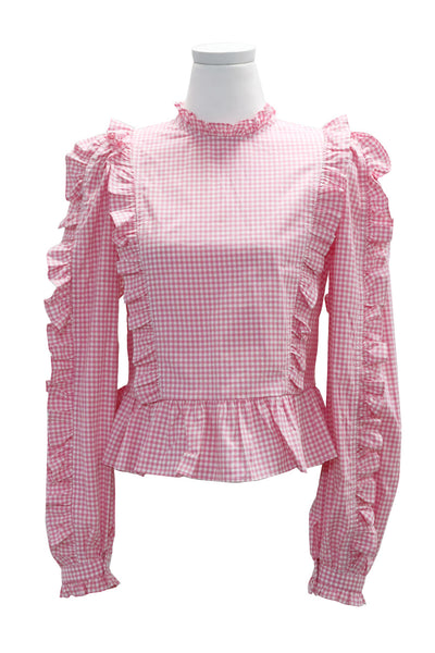 Isla Gingham Ruffle Blouse