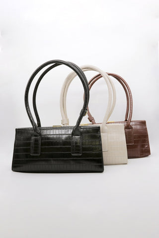 Croc Effect Pleather Tote Bag