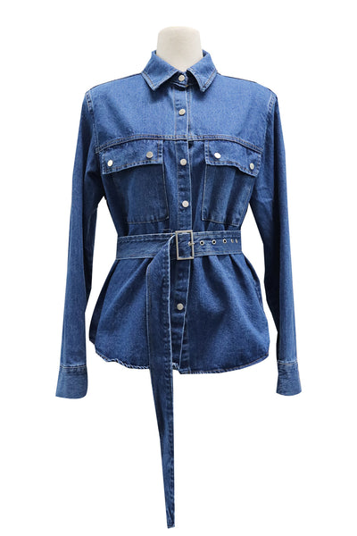 Adalynn Belted Denim Shirt