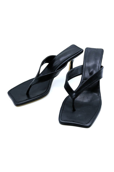 Squared Toe Strap Mules