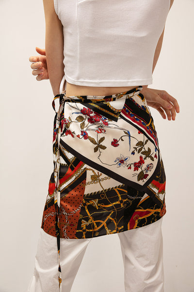 Julia Glam Print Wrap Skirt