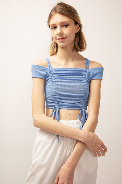 Evelyn Ruched Crop Top