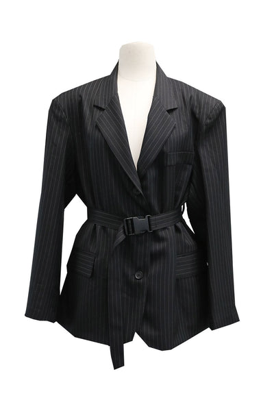 Isabella Pinstripe Cutout Back Blazer