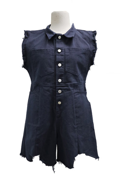 Luna Raw Edge Buttoned Romper