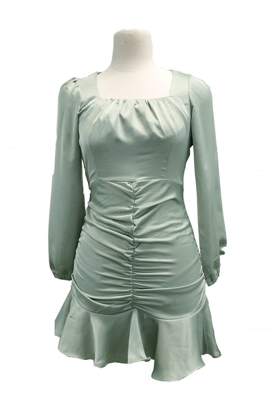 Madison Satin Ruched Dress