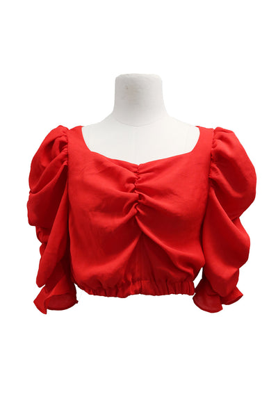 Taylor Ruched Puff Sleeve Blouse