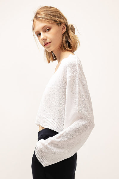 Sarah Boucle Knit Crop Sweater