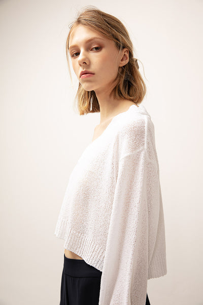 Sarah Boucle Knit Crop Sweater