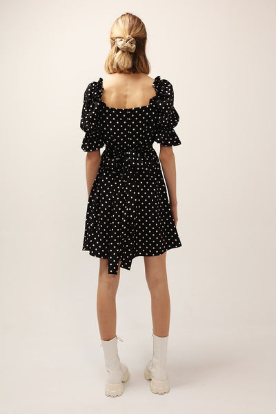 Emily Square Neck Polka Dot Dress