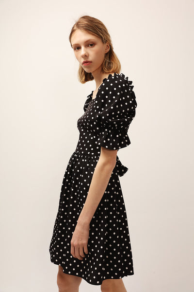 Emily Square Neck Polka Dot Dress