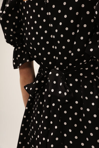 Emily Square Neck Polka Dot Dress