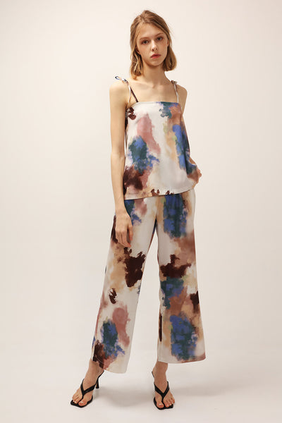 Vivian Marble Print Wide Pants