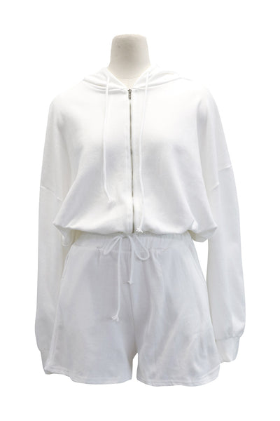 Leslie Zip-Up Hoodie Romper