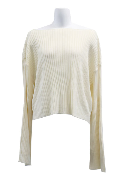 Vera Boat Neck Ribbed Knit Top