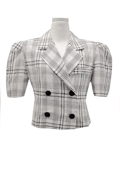 Olivia Plaid Cropped Jacket