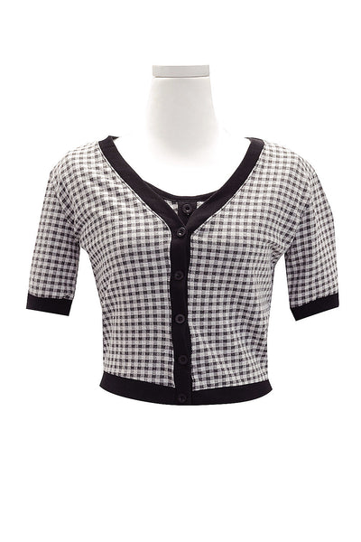 Lucy Gingham Crop Cardigan