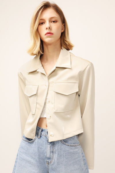 Madison Pleather Cropped Jacket