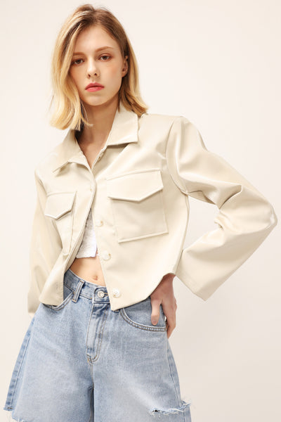 Madison Pleather Cropped Jacket