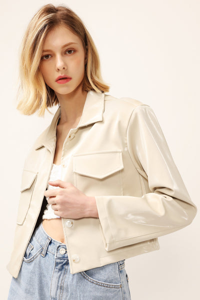 Madison Pleather Cropped Jacket