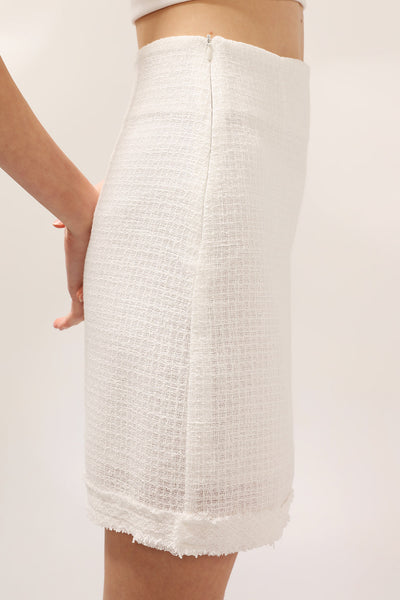 Victoria Frayed Tweed Skirt