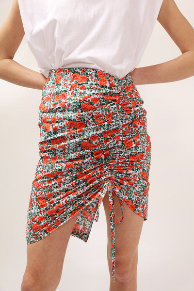 Alexis Ruched Floral Skirt