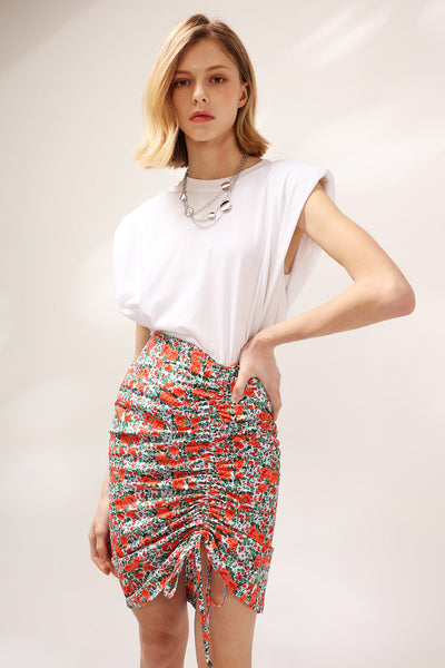 Alexis Ruched Floral Skirt