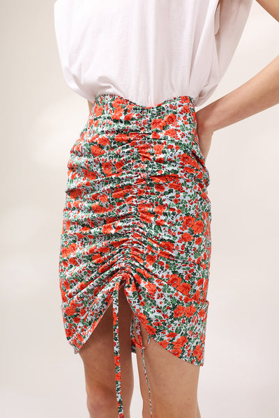 Alexis Ruched Floral Skirt