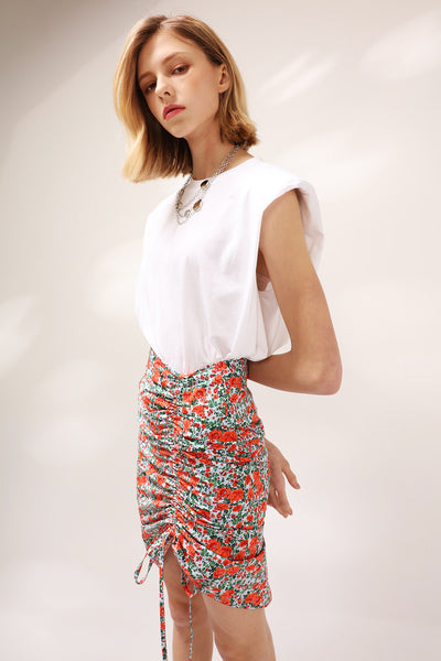 Alexis Ruched Floral Skirt