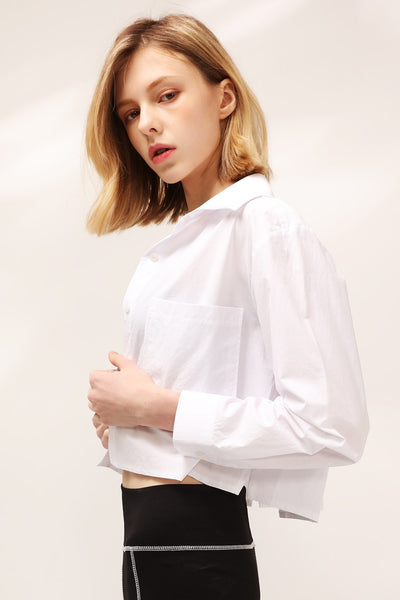 Anna Big Pocket Cropped Shirt