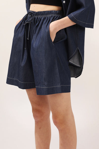 Chloe Drawstring Denim Shorts