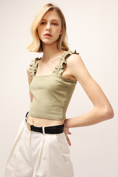 Willow Ruffle Strap Crop Top