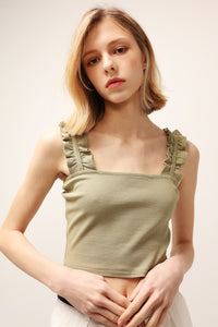 Willow Ruffle Strap Crop Top