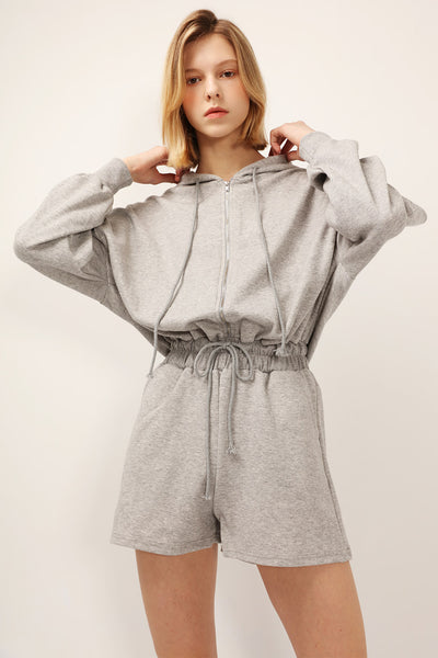 Leslie Zip-Up Hoodie Romper