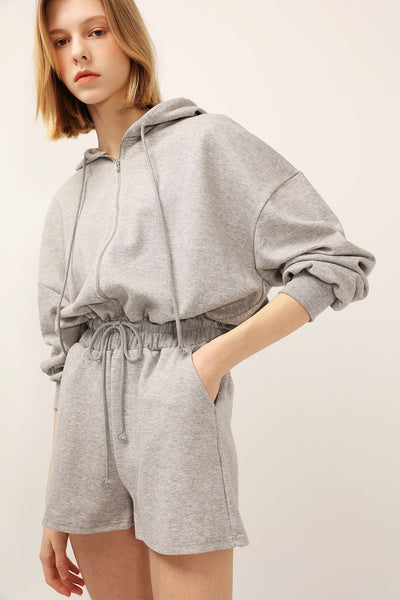 Leslie Zip-Up Hoodie Romper