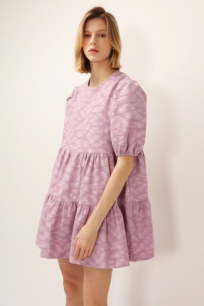 Siena Puff Sleeve Jacquard Dress