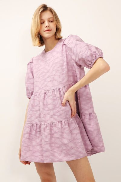 Siena Puff Sleeve Jacquard Dress