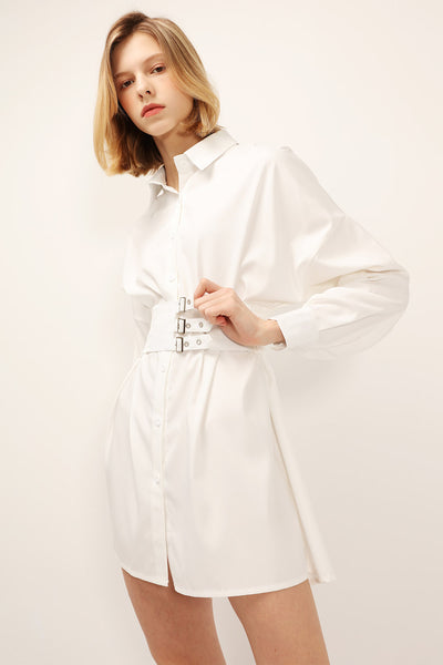 Marie Belted Waist Shirt Dress