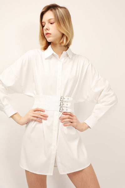 Marie Belted Waist Shirt Dress