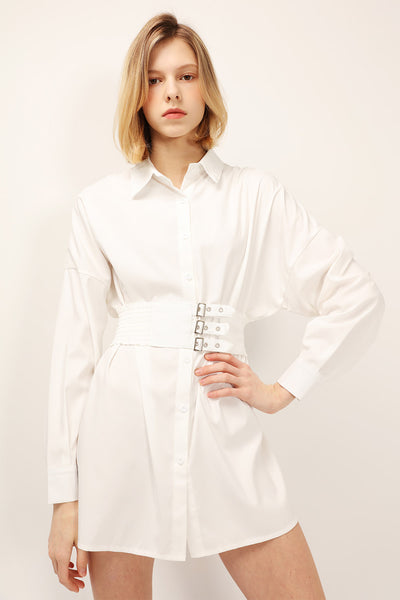 Marie Belted Waist Shirt Dress