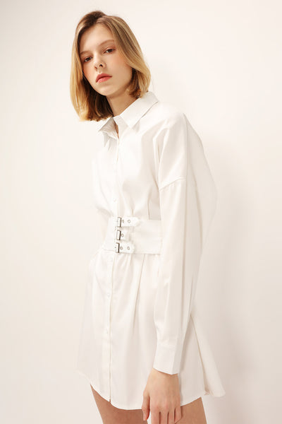 Marie Belted Waist Shirt Dress