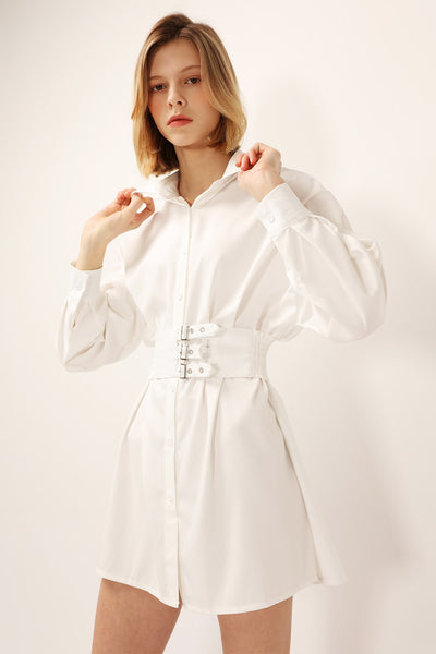 Marie Belted Waist Shirt Dress