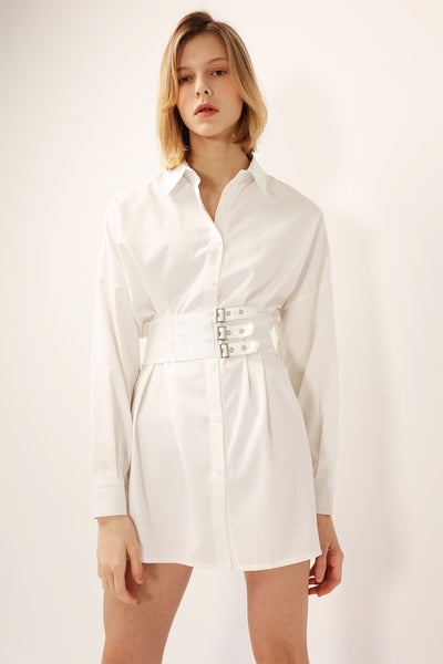 Marie Belted Waist Shirt Dress