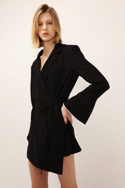 Olivia Slit Cuffs Long Blazer Dress