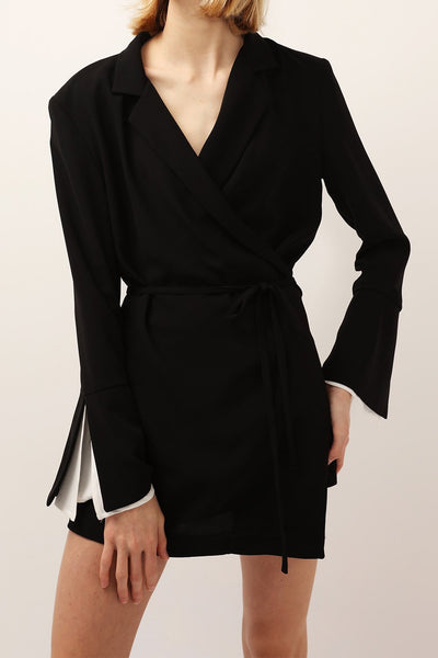 Olivia Slit Cuffs Long Blazer Dress