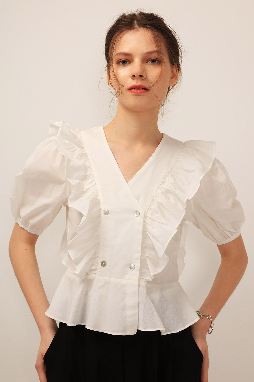 Olivia Ruffle Peplum Blouse