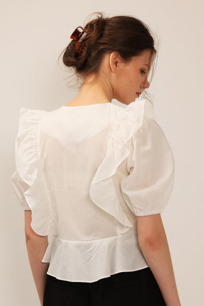 Olivia Ruffle Peplum Blouse