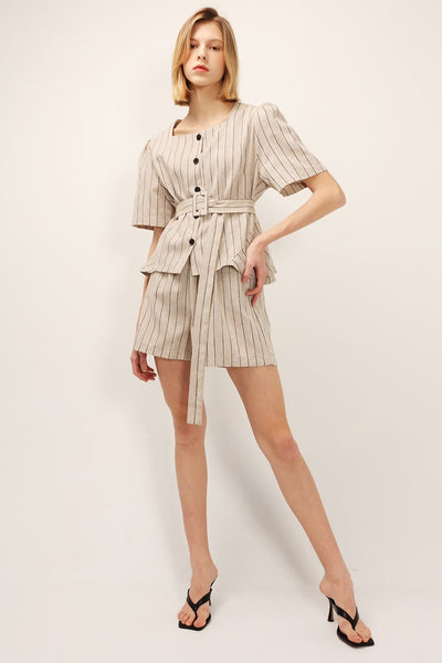 Dorothy Pinstripe Linen 2-Piece Set