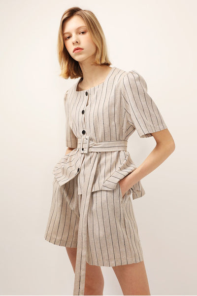 Dorothy Pinstripe Linen 2-Piece Set